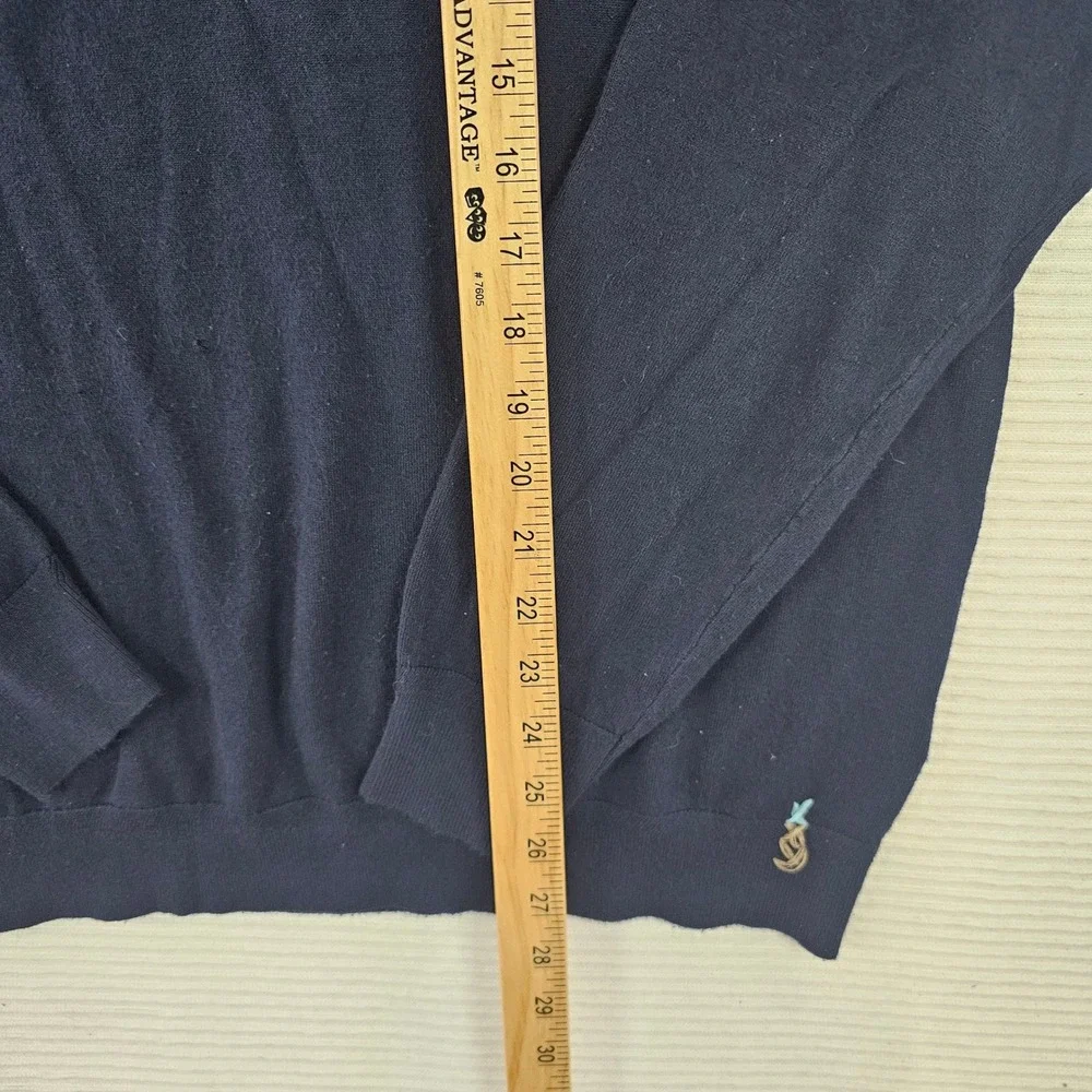 Scotch‎ & Soda Amsterdam Mens XXL Navy Blue Long Sleeve Polo Knit Sweater